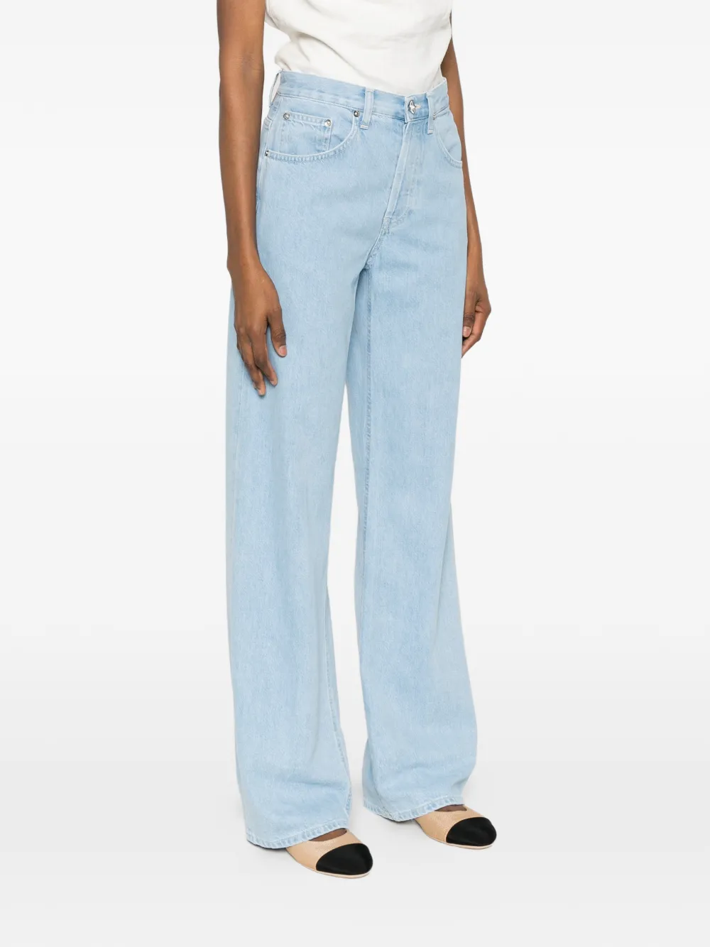 DONDUP Jeans met knoopsluiting en vijf zakken Blauw