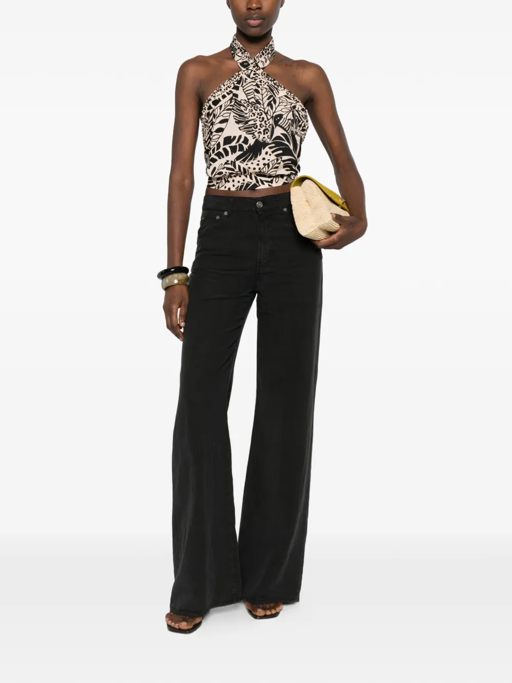 DONDUP Amber jeans met wijde pijpen Zwart