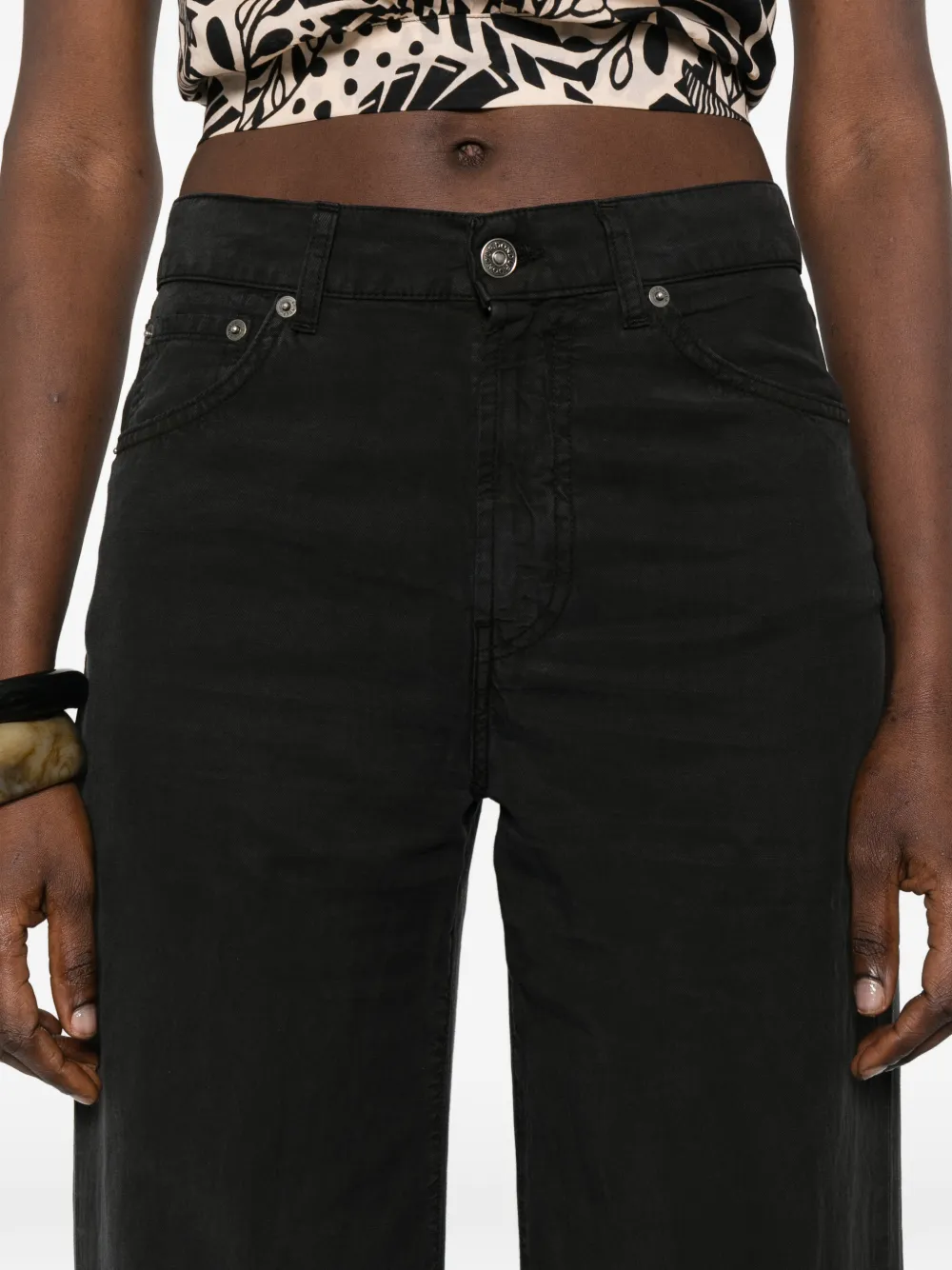 DONDUP Amber jeans met wijde pijpen Zwart