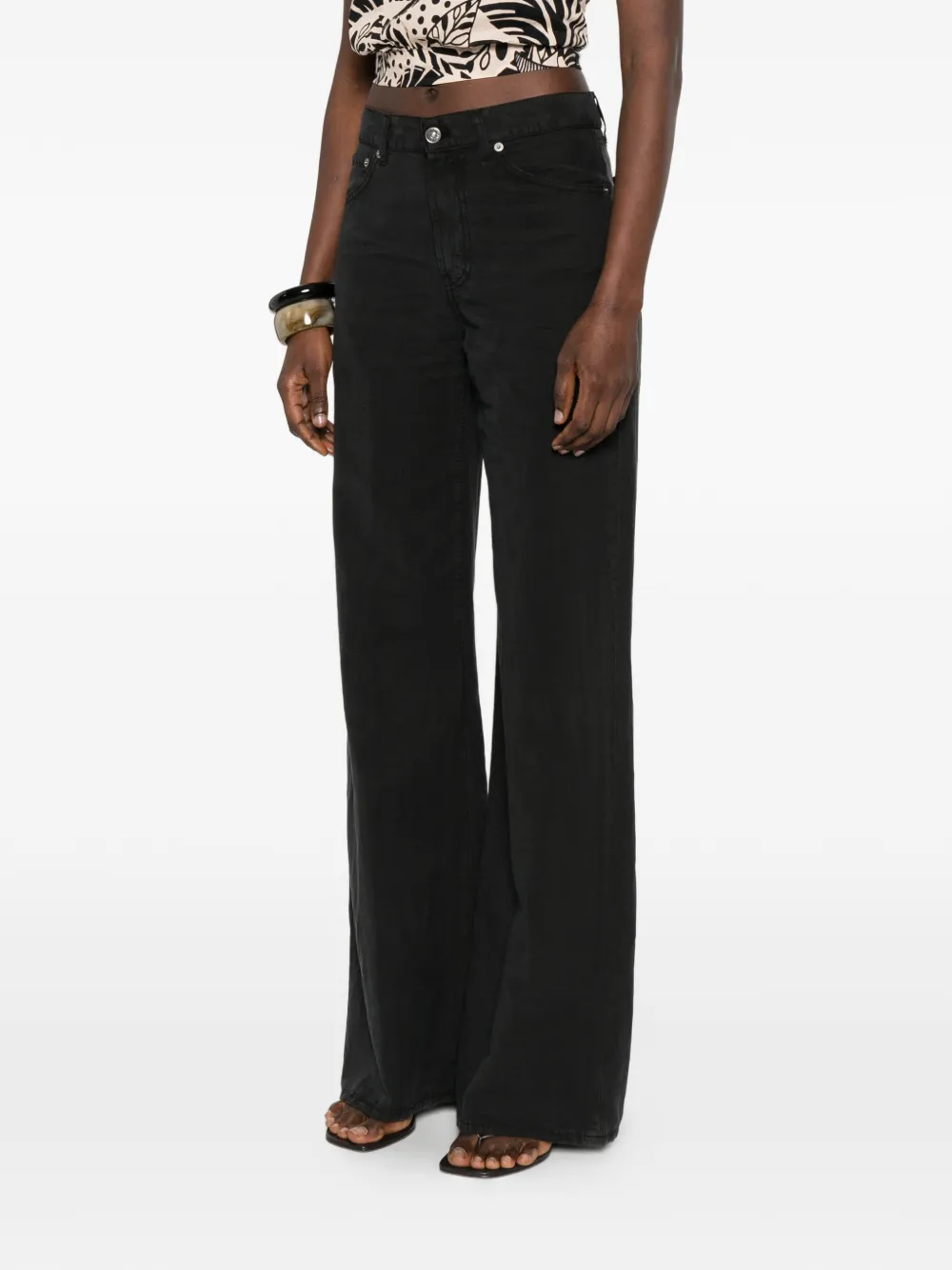 DONDUP Amber jeans met wijde pijpen Zwart