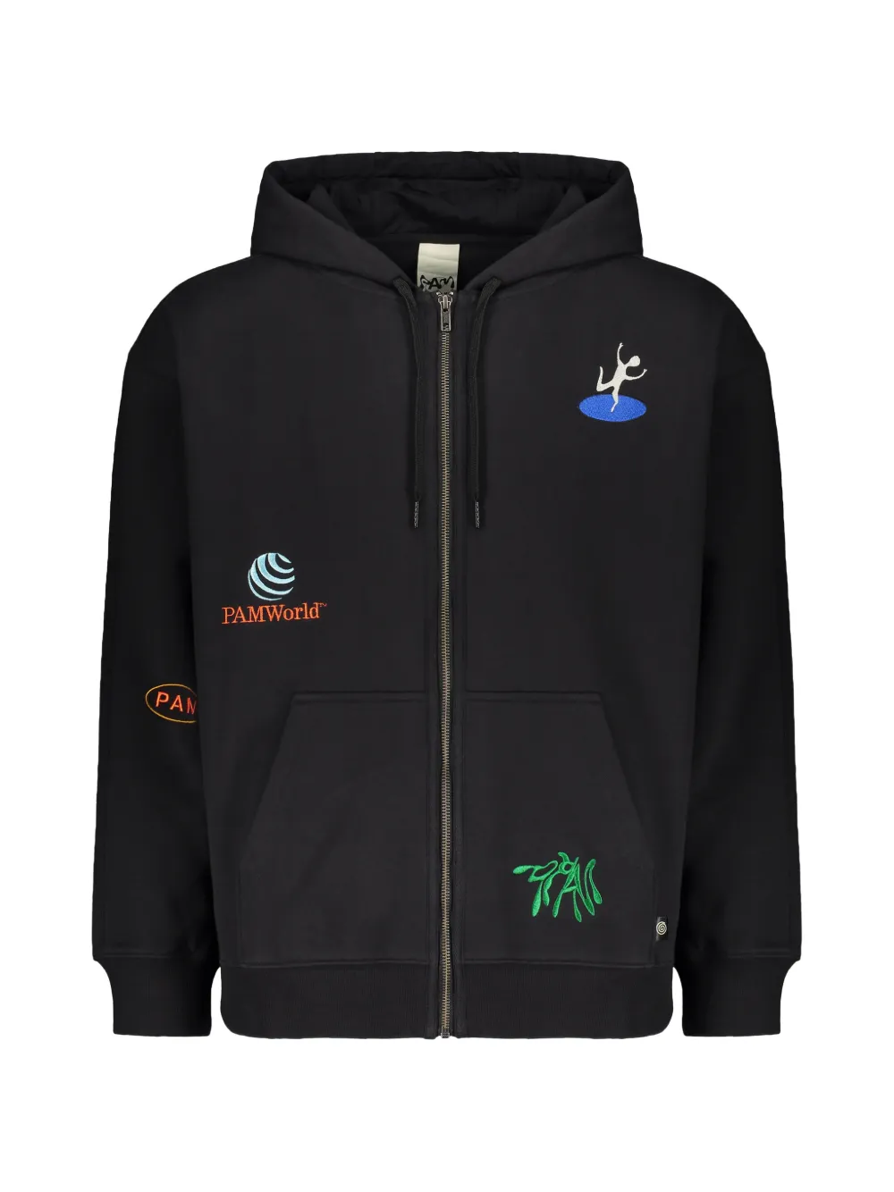 Perks And Mini Embroidery Zip Hoodie In Black