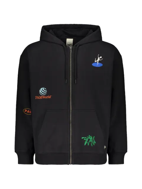 Perks And Mini embroidery zip hoodie