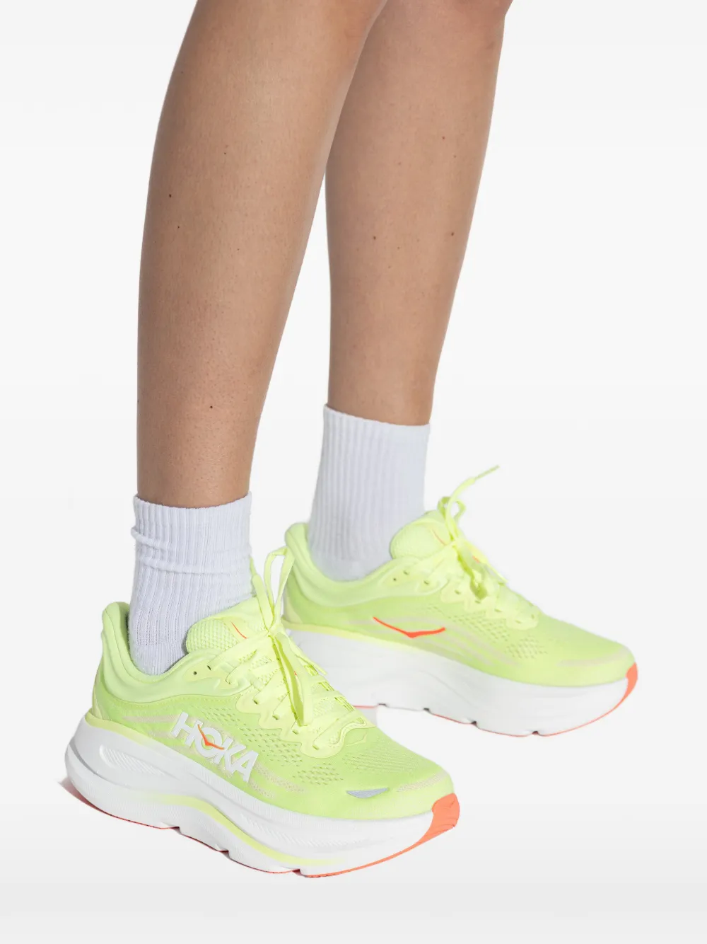 HOKA Bondi 9 geperforeerde sneakers Geel