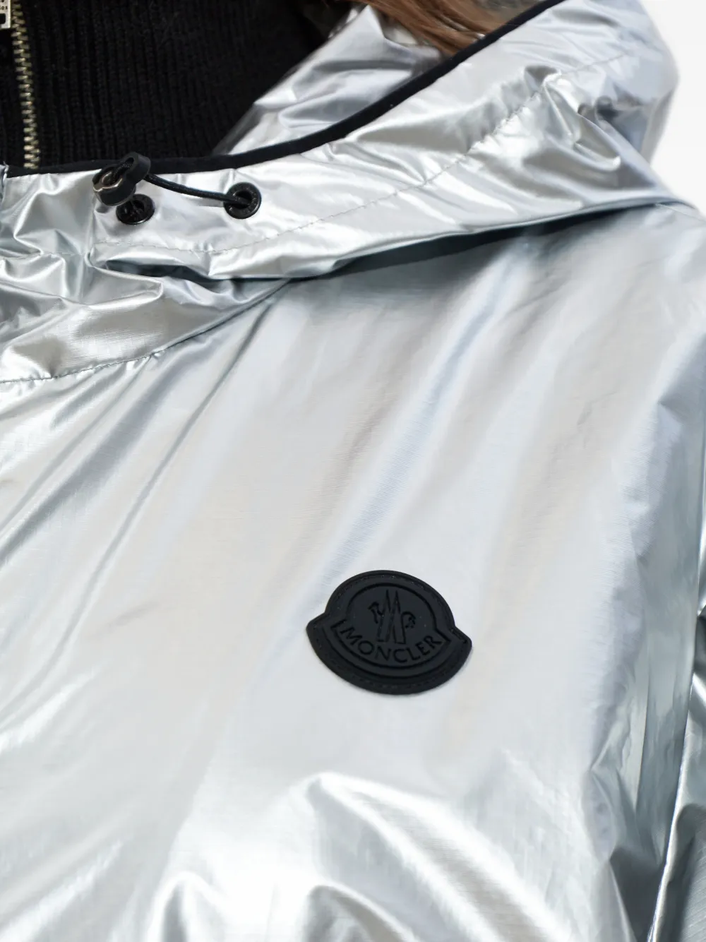 Moncler Jack met capuchon en zak Zilver