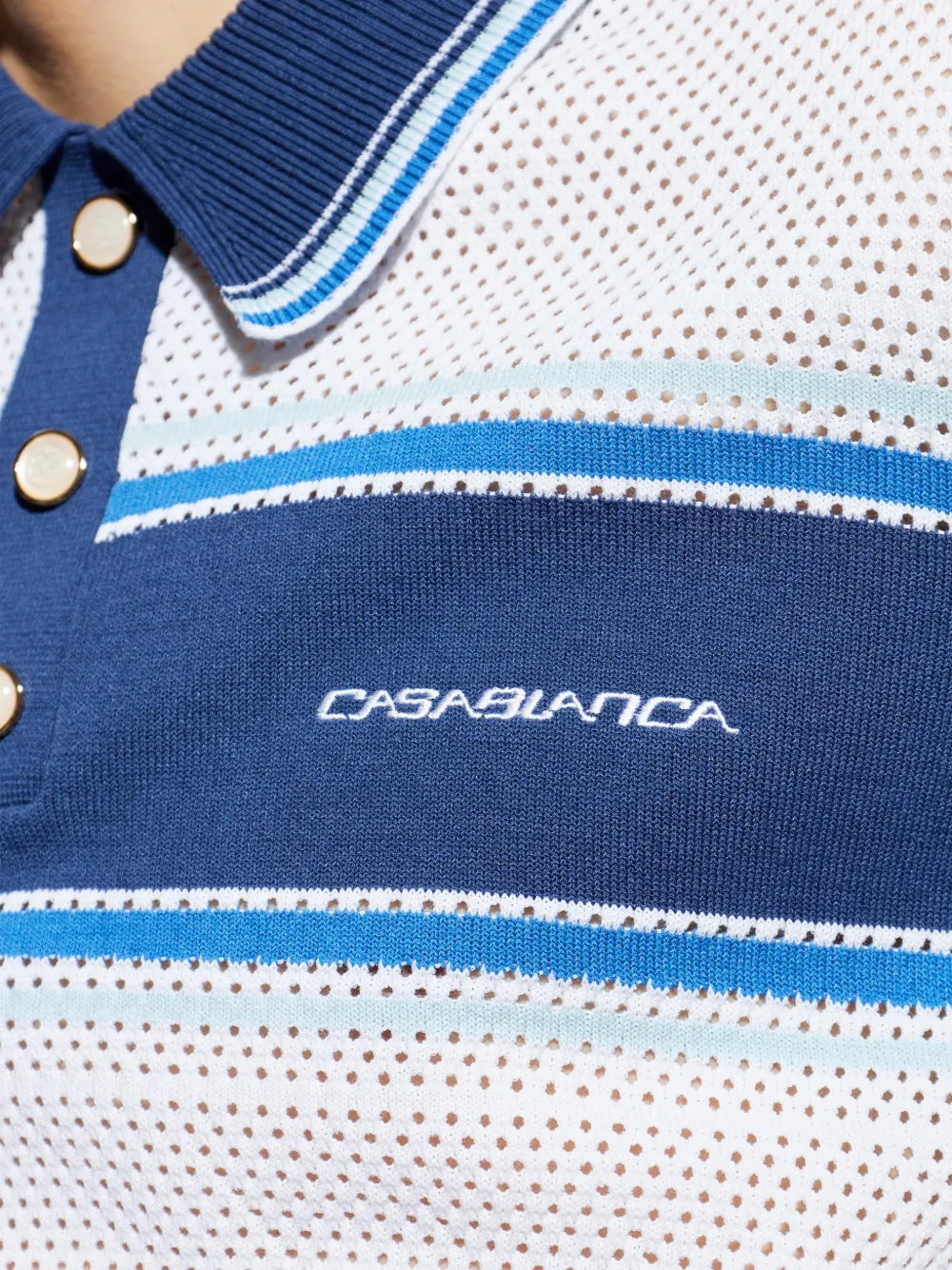 Casablanca Opengebreid poloshirt Wit