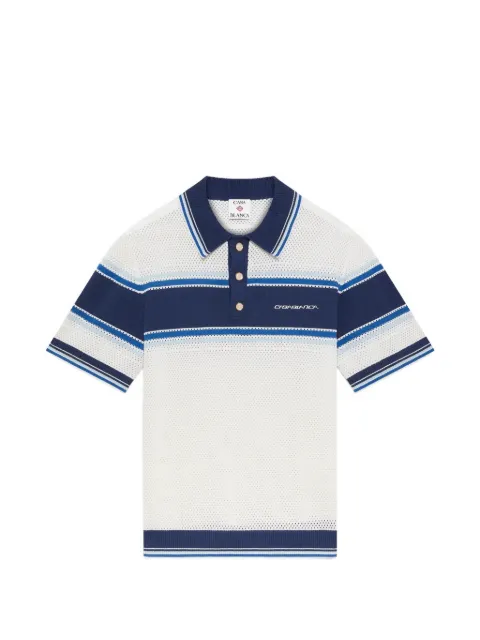 Casablanca open-knit striped polo shirt