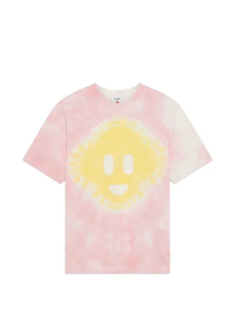 Casablanca pink tie dye oversized CC smile short sleeve T-shirt