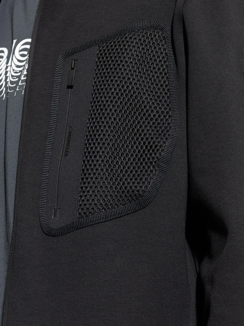 mesh-pocket zip-up sweatshirt