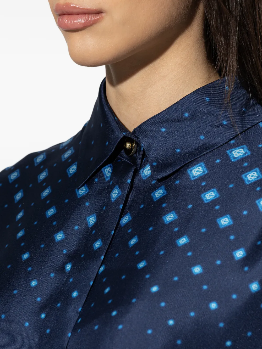 Casablanca Blousejurk met patroon en ceintuur Blauw