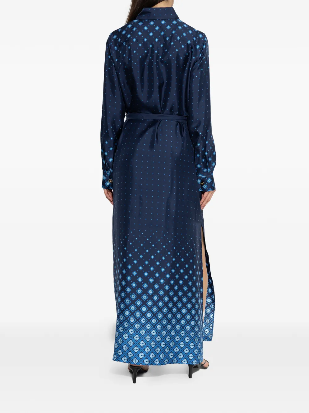 Casablanca Blousejurk met patroon en ceintuur Blauw