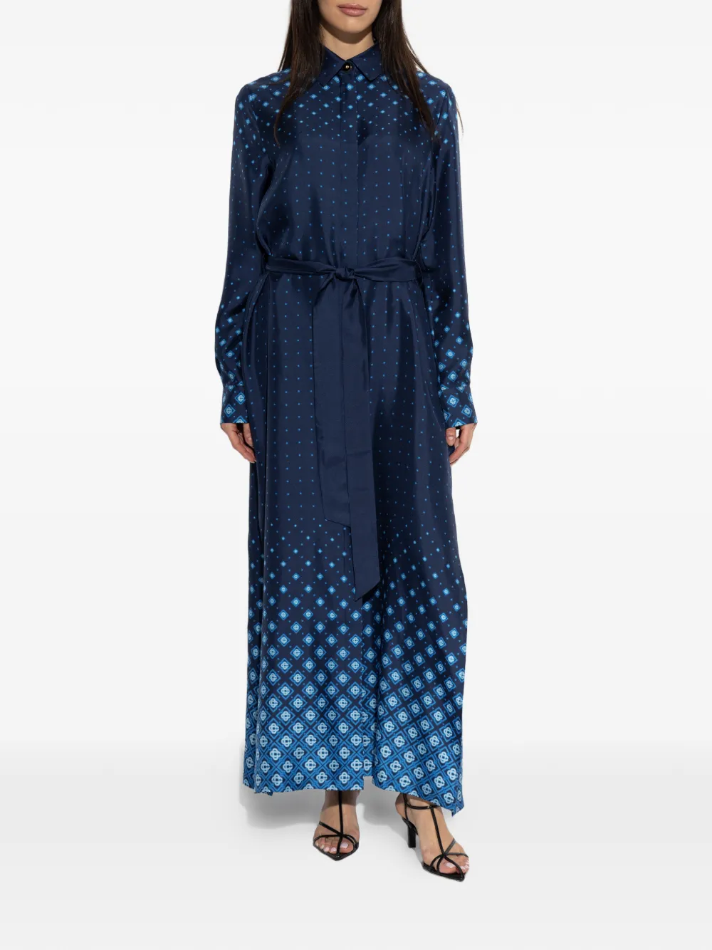 Casablanca Blousejurk met patroon en ceintuur Blauw