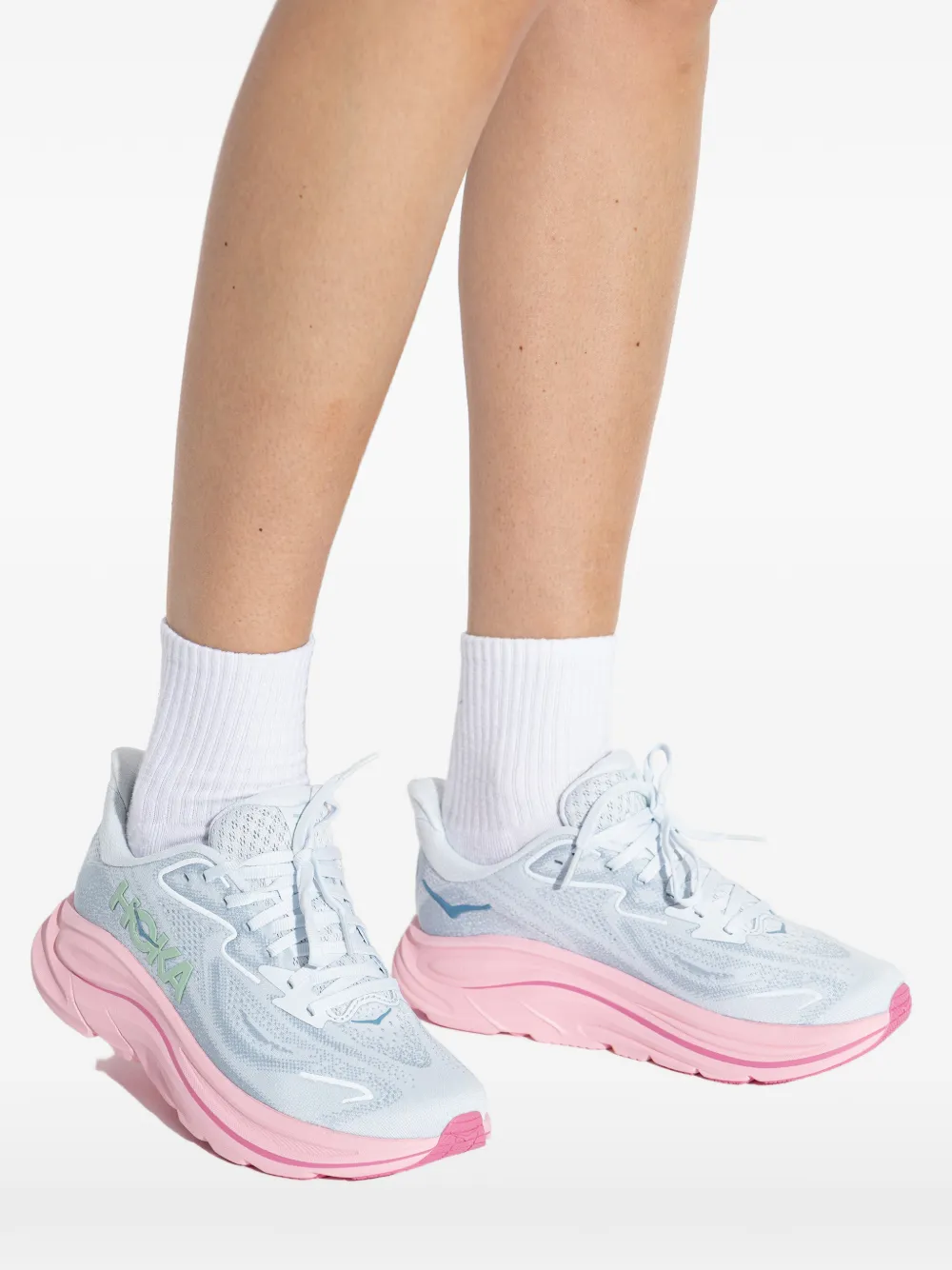 HOKA Clifton 10 sneakers met logodetail Blauw