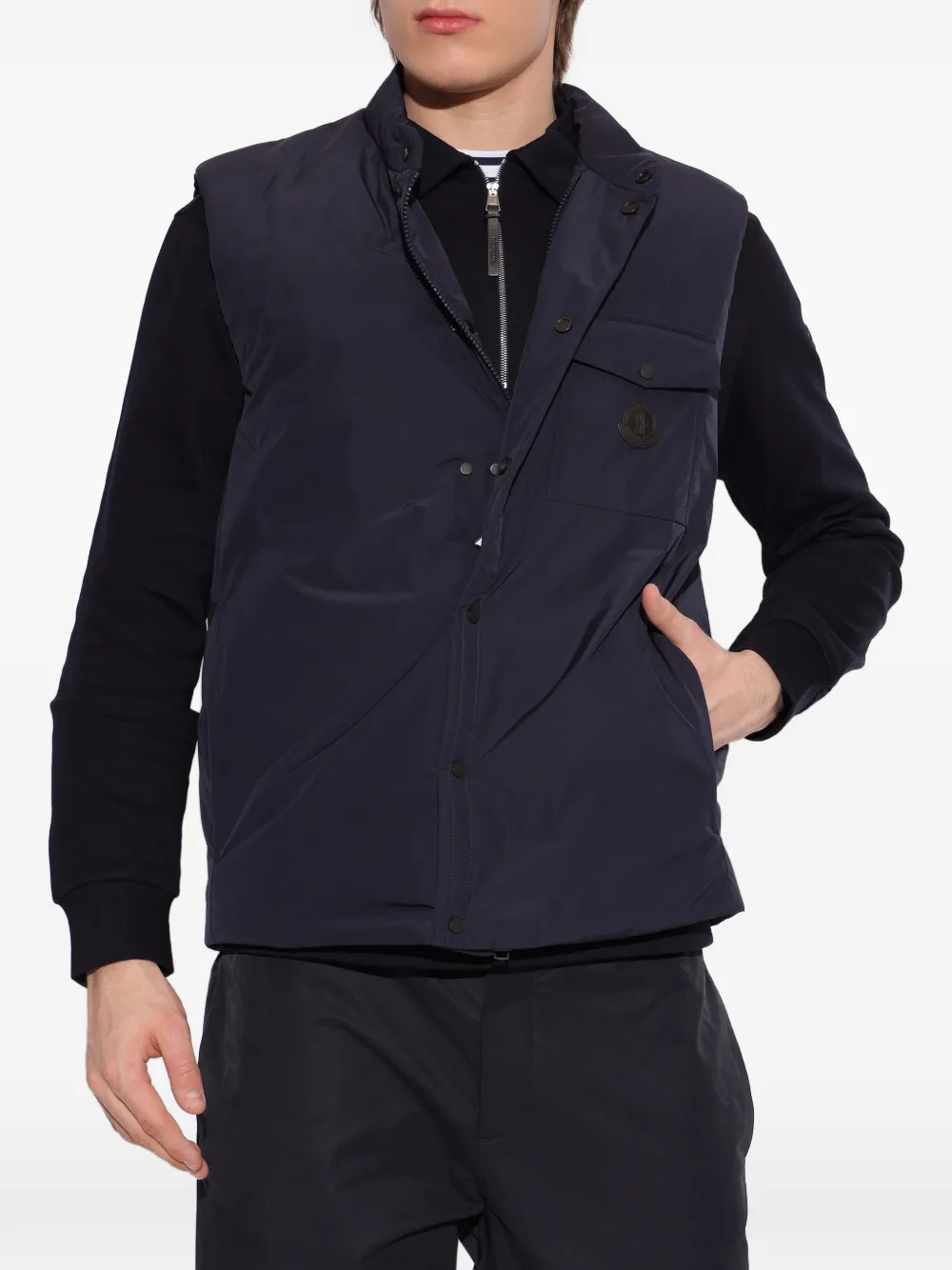  Moncler Sahel Buttoned Pocket Gilet - Blue 