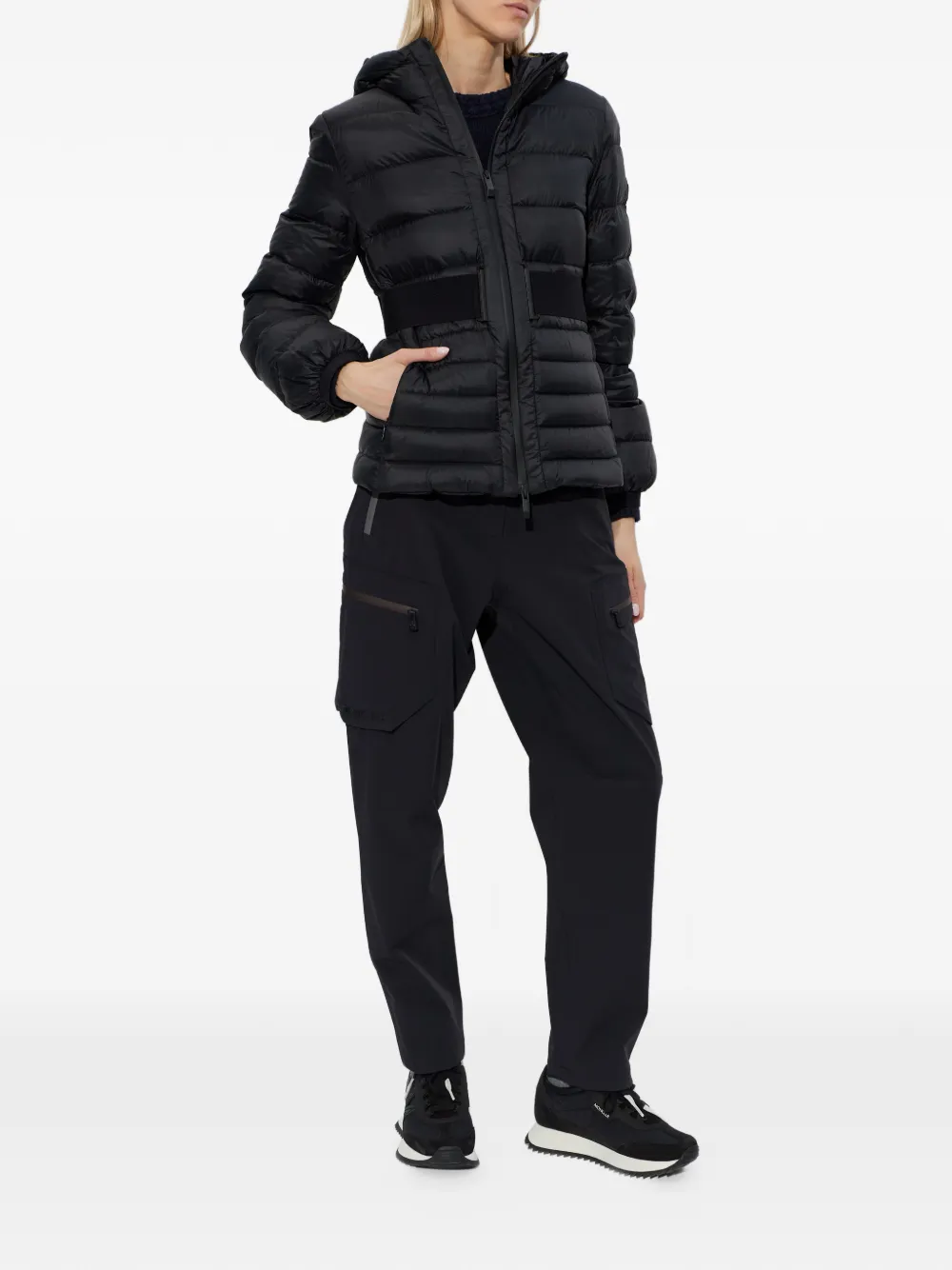 Moncler Jack met ceintuur Zwart