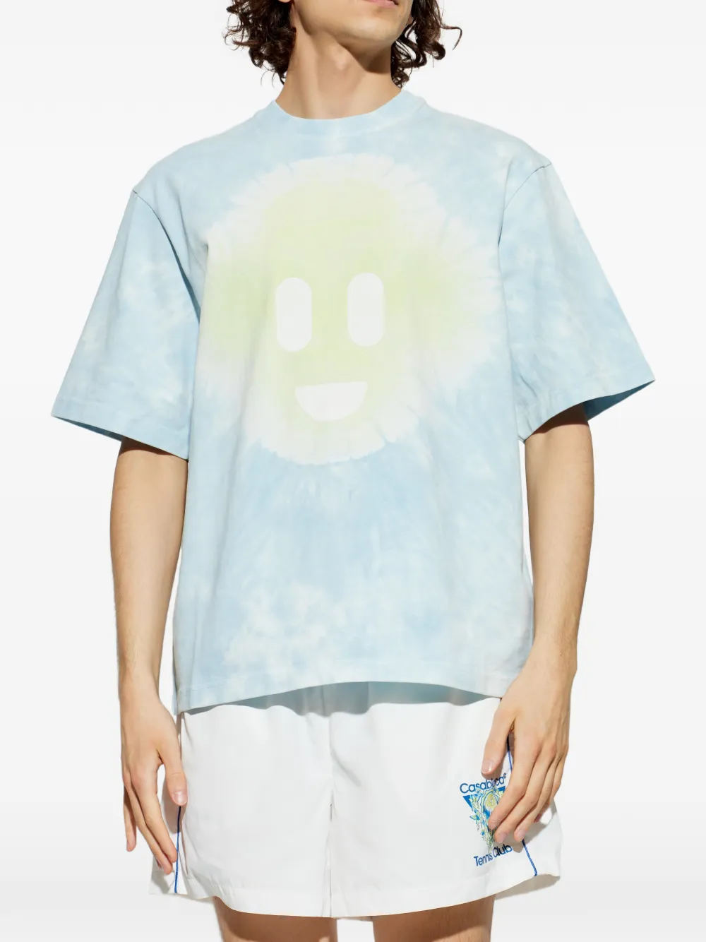 Casablanca T-shirt met tie-dye print Blauw