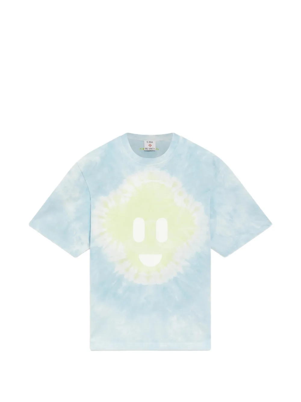Casablanca Oversized CC Smile T-shirt met korte mouwen en tie-dye print Blauw