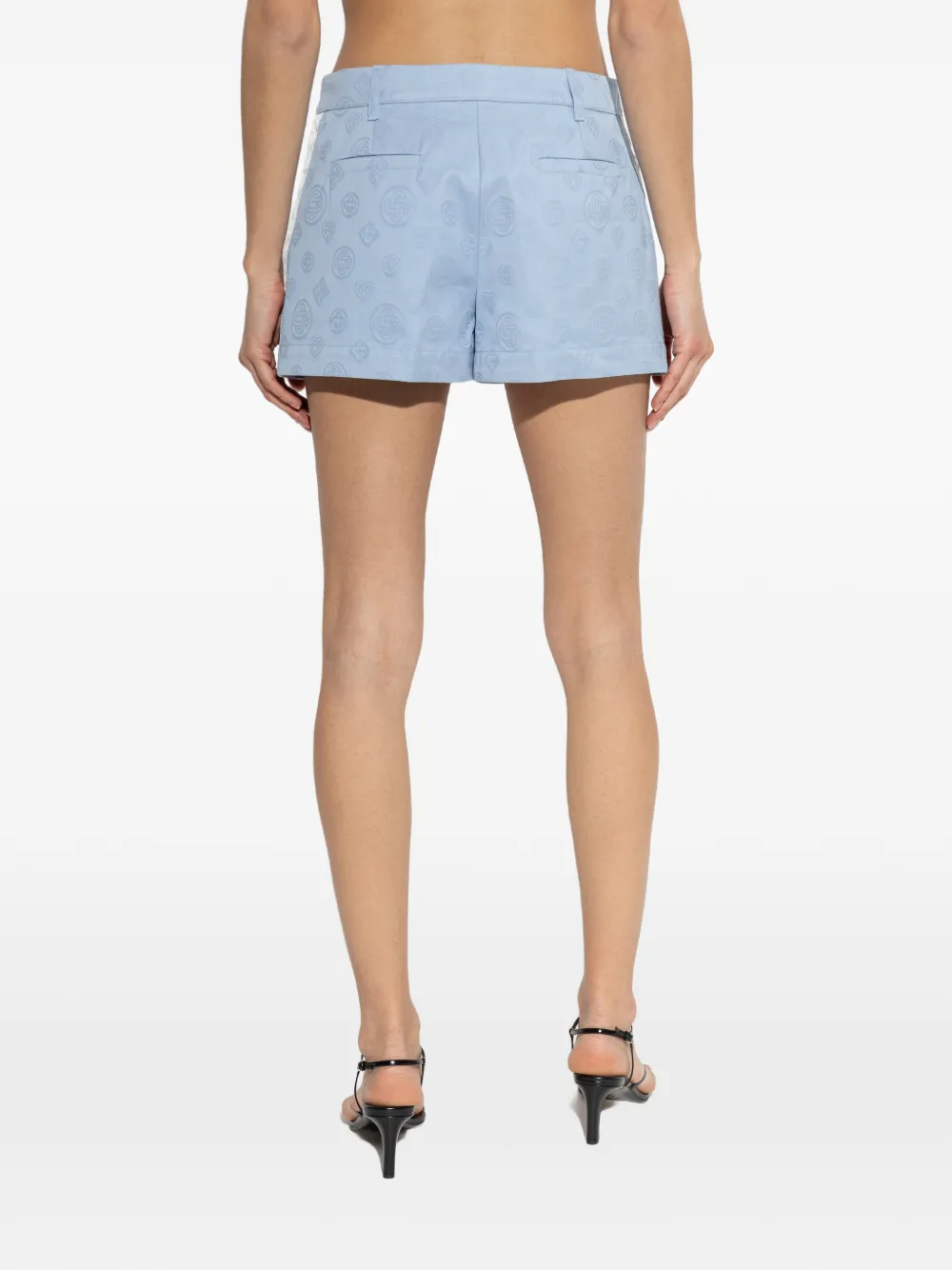 Casablanca Shorts met monogramstreep Blauw