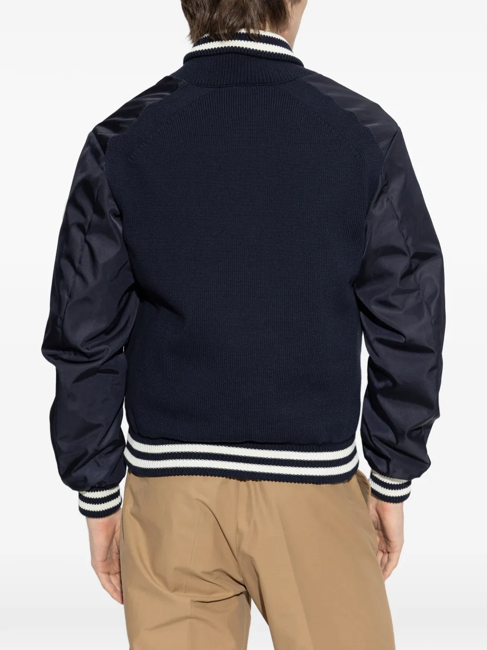 Moncler Bomberjack met gestreepte afwerking Blauw