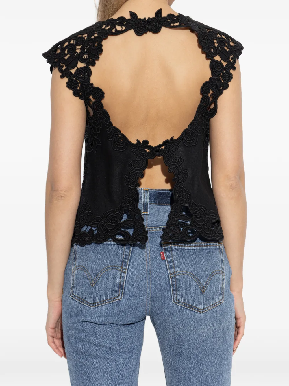 Cult Gaia Blouse met bloemenvlak Zwart