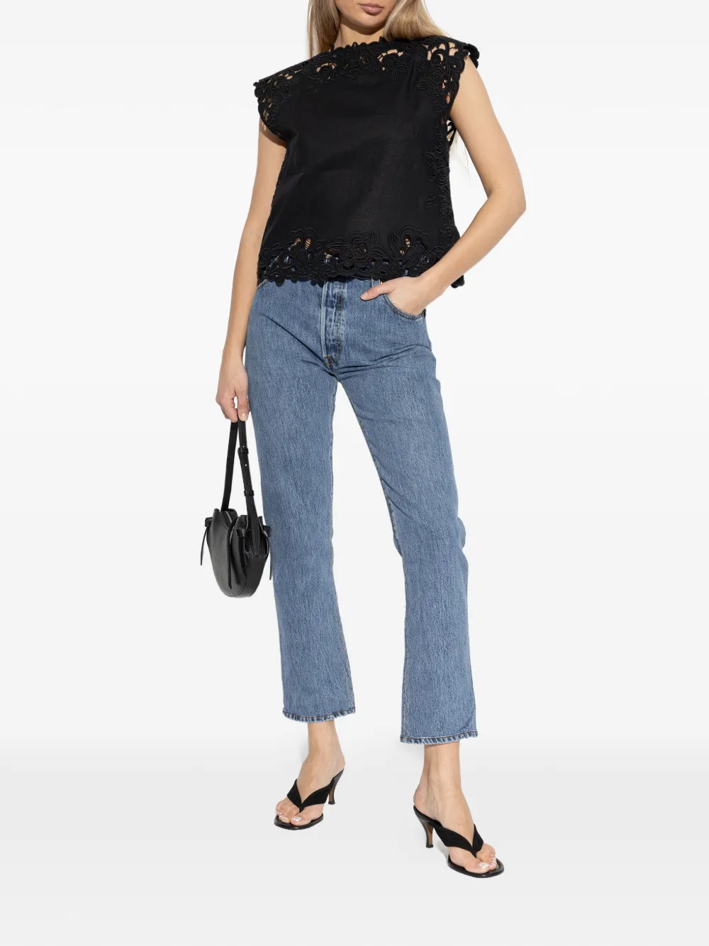 Cult Gaia Blouse met bloemenvlak Zwart