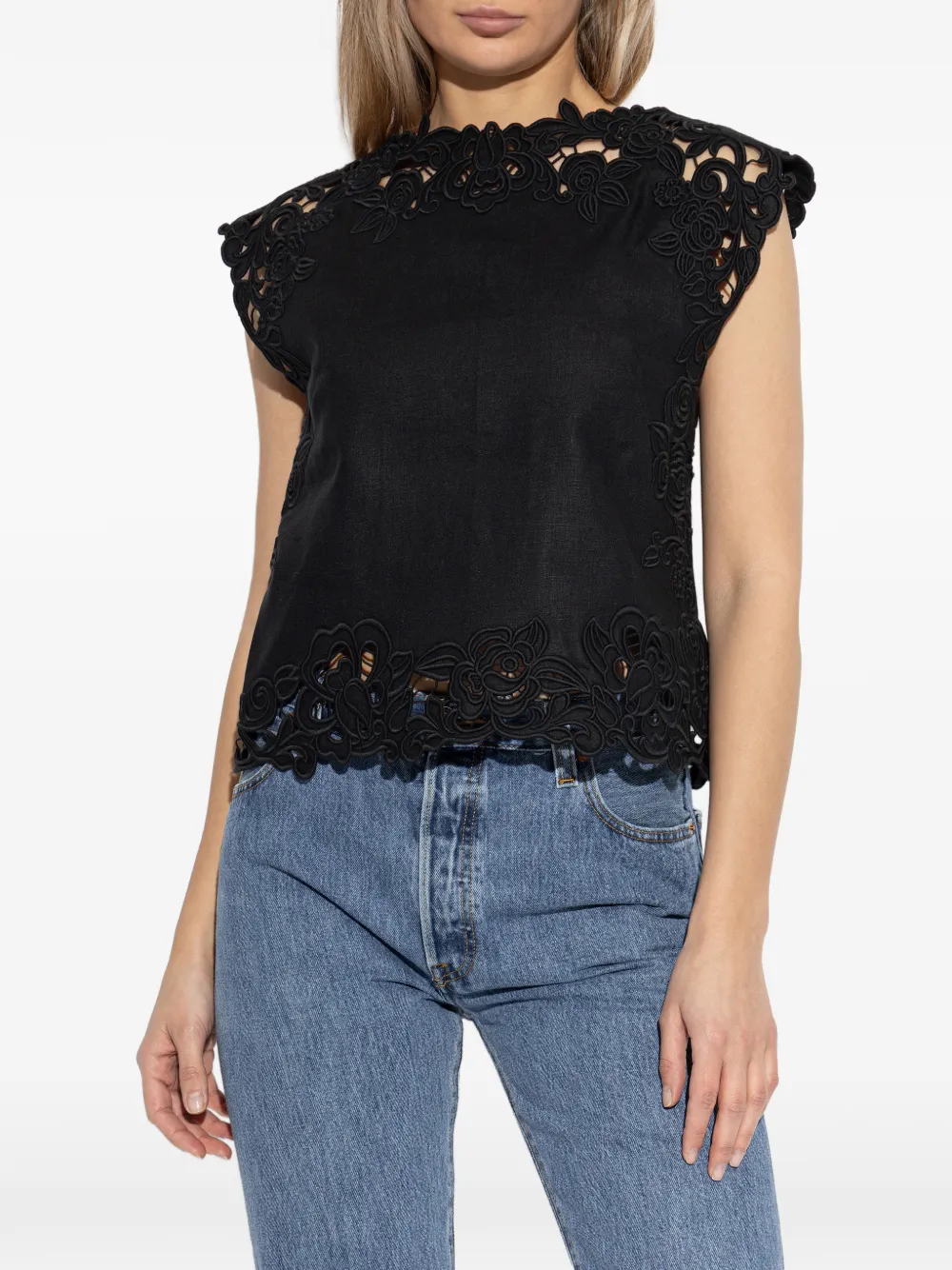 Cult Gaia Blouse met bloemenvlak Zwart