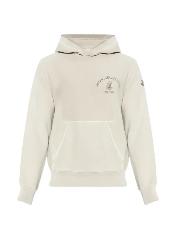 Moncler Logo Hoodie in Neutrals