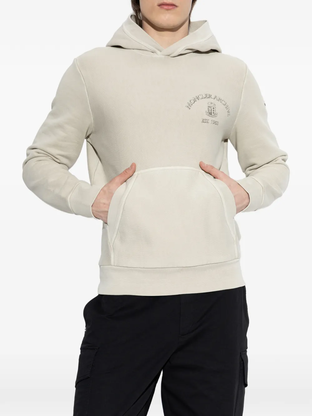 Moncler Hoodie met logo Beige