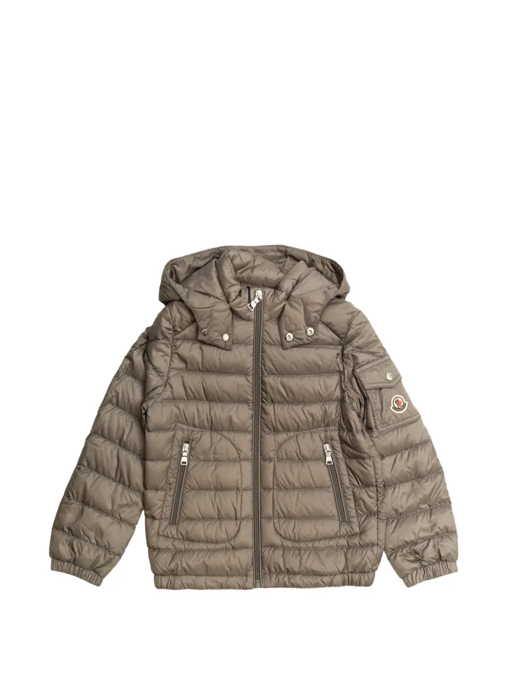 Moncler Enfant Gewatteerd jack met logopatch Grijs