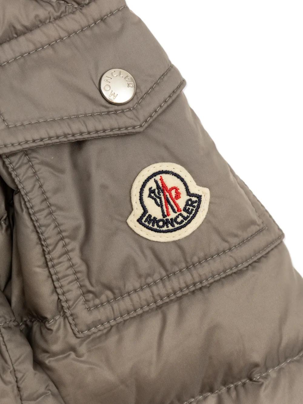 Moncler Enfant Gewatteerd jack met logopatch Grijs