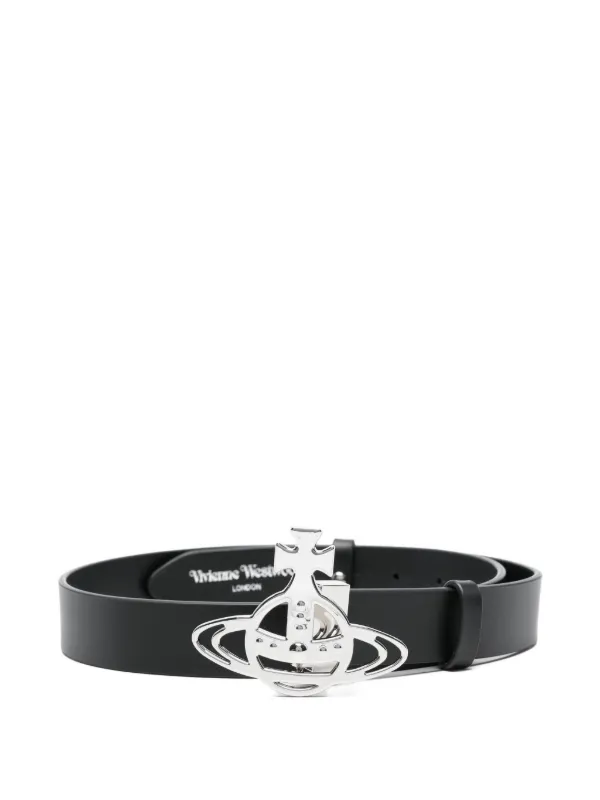 Vivienne Westwood Orb-buckle Leather Belt in Black
