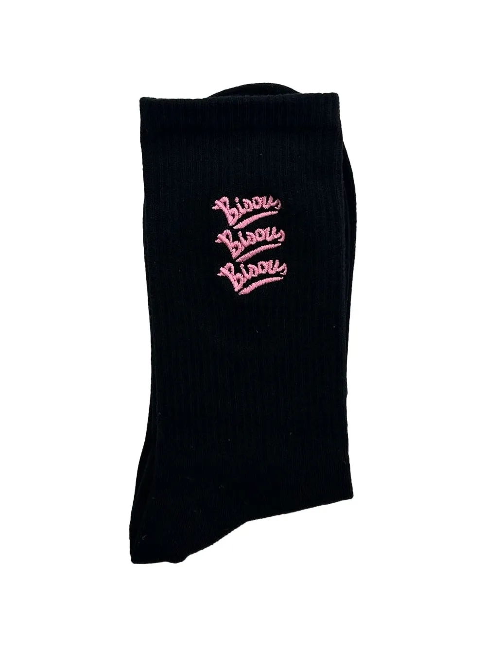 Bisous Skateboards embroidered socks - Nero