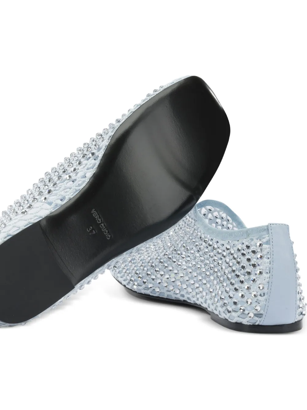 strategia shoes embellished mesh ballet flats Blauw