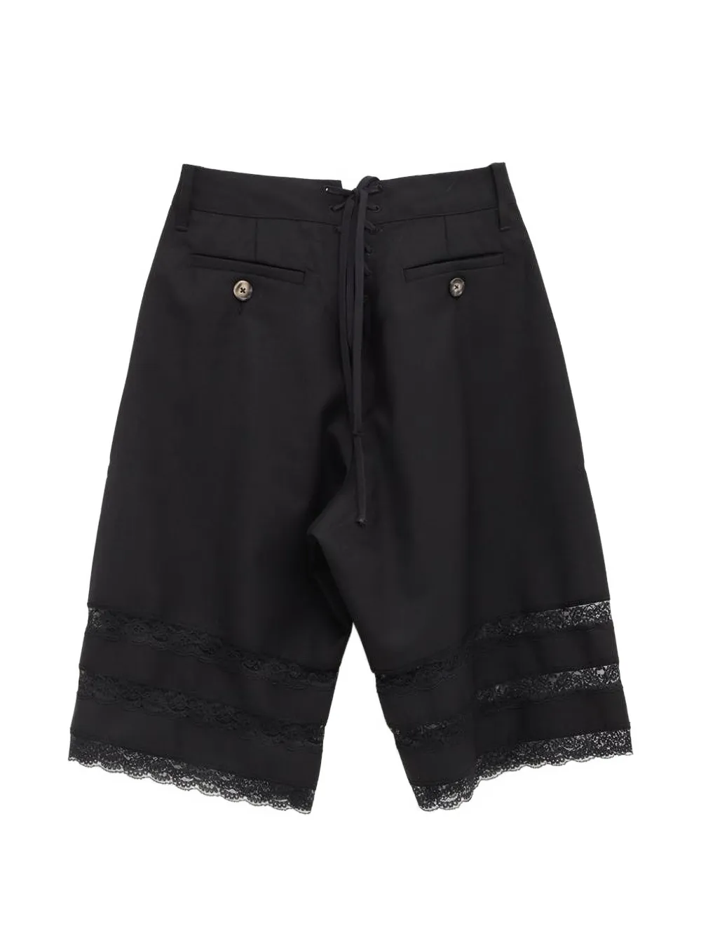  Vaquera Lace-trim Shorts - Black 