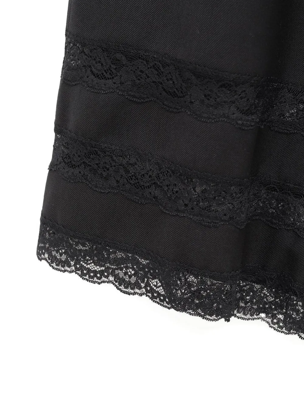  Vaquera Lace-trim Shorts - Black 
