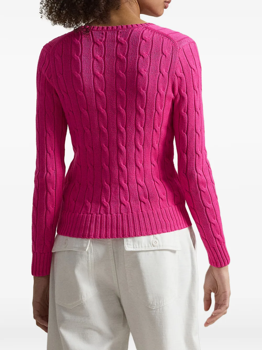 Polo Ralph Lauren Kabelgebreide trui met V-hals Roze