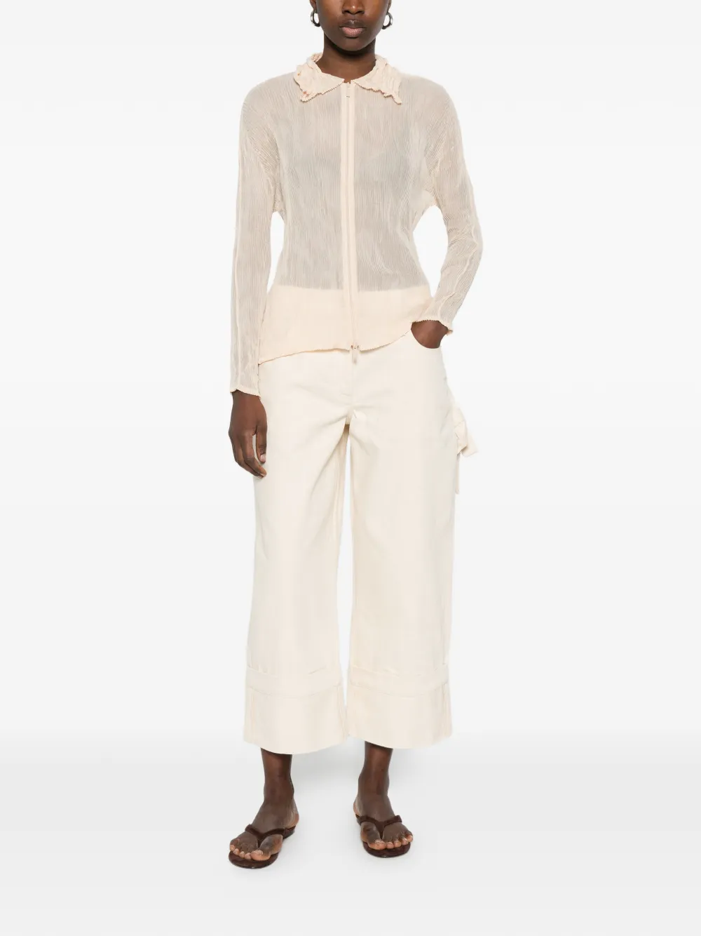 Pleats Please Issey Miyake シフォン ツイストトップ | ニュートラル
