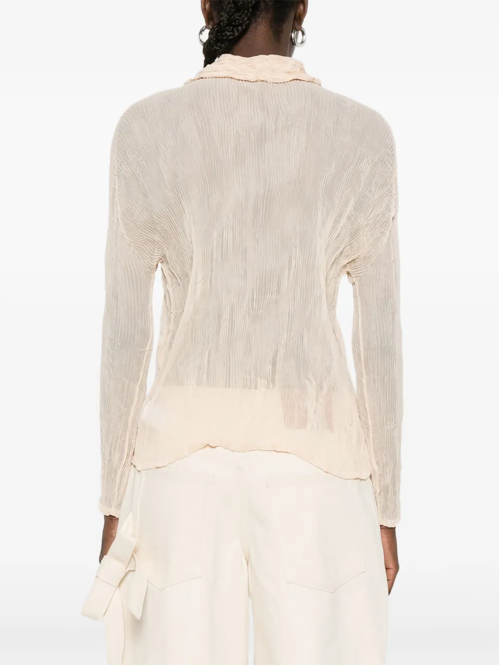 Pleats Please Issey Miyake シフォン ツイストトップ | ニュートラル