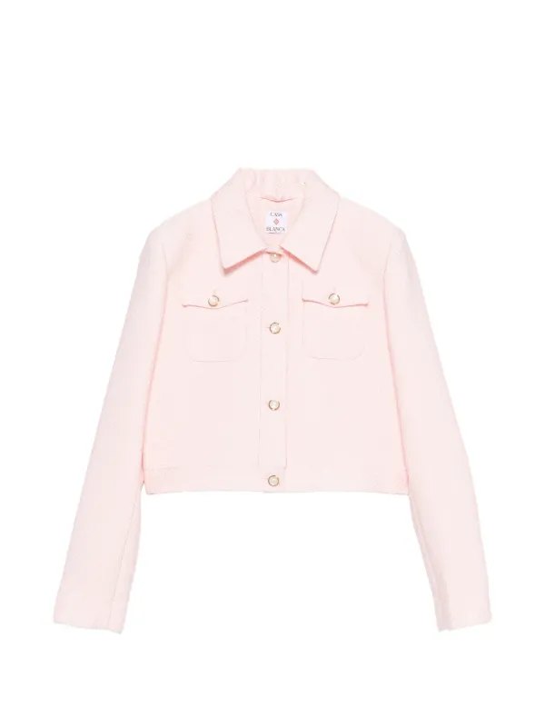 Casablanca Button-up Cropped Jacket in Pink