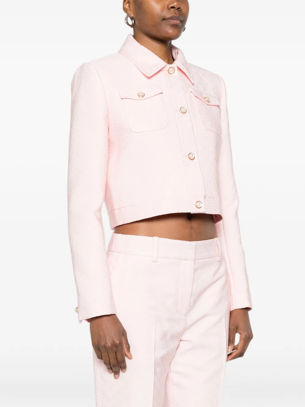  Casablanca Button-up Cropped Jacket - Pink 