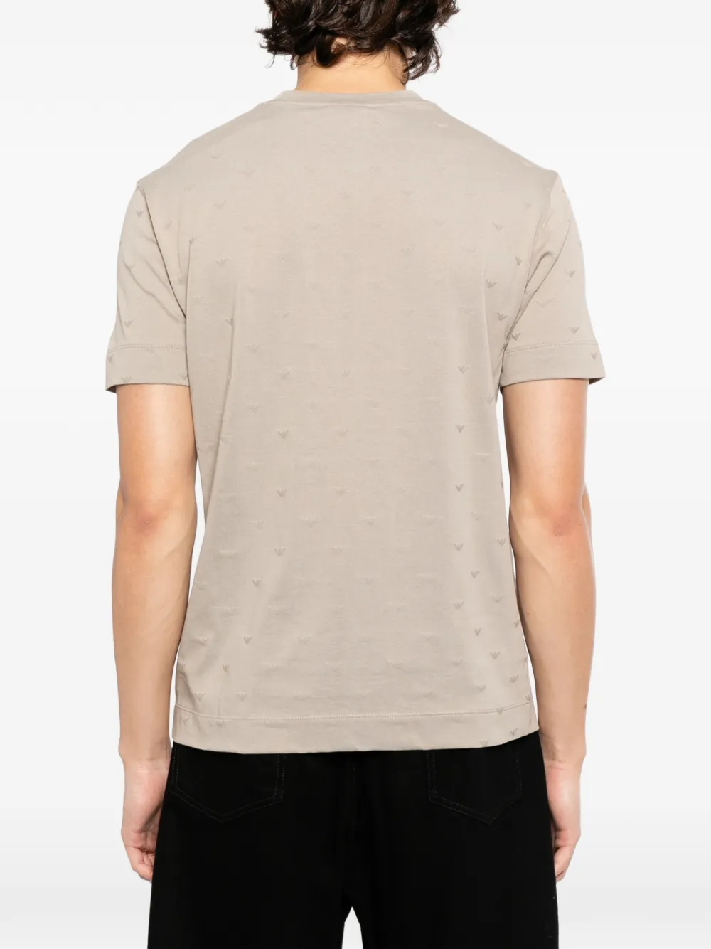 Emporio Armani T-shirt met monogram Beige