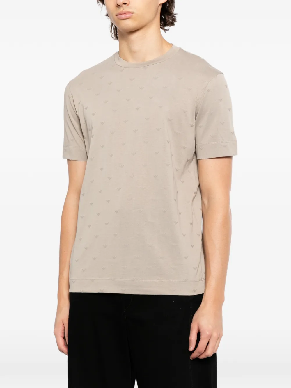 Emporio Armani T-shirt met monogram Beige