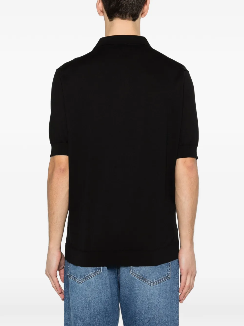 Lardini Gebreid poloshirt Zwart