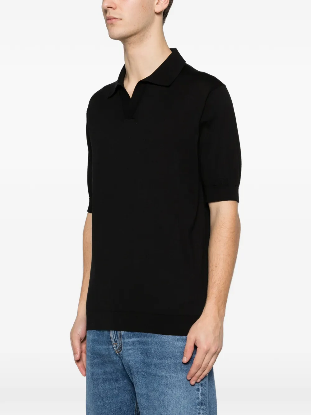 Lardini Gebreid poloshirt Zwart