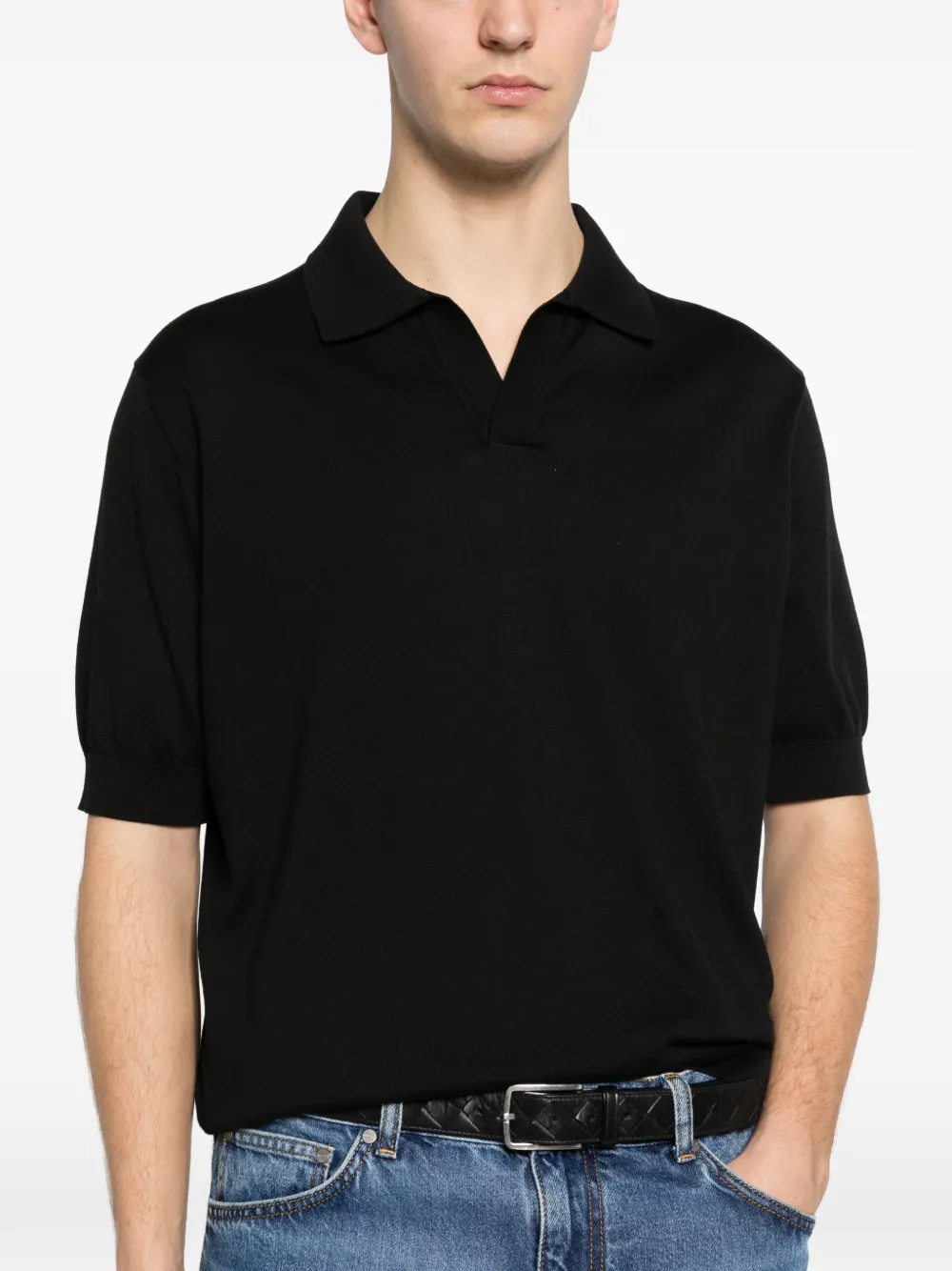 Lardini Gebreid poloshirt Zwart