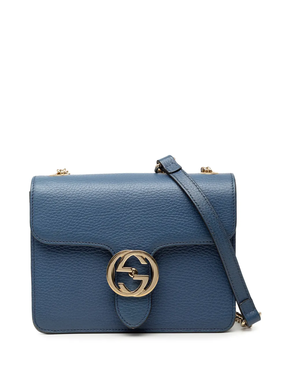 Gucci Pre-Owned 2000-2015 Small Dollar Calfskin Interlocking G crossbody bag - Blu