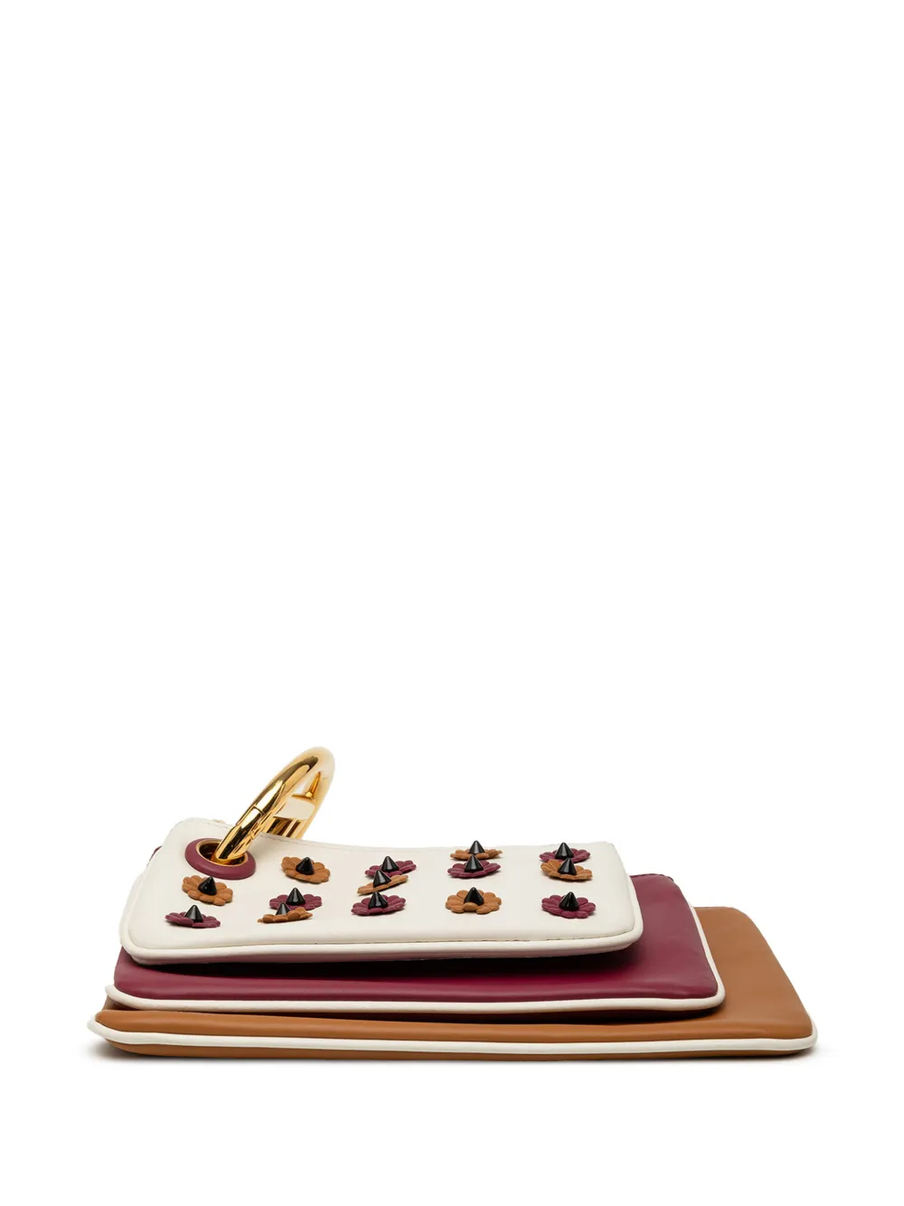 2010-2025 Leather Flowerland Triplette Clutch Bag