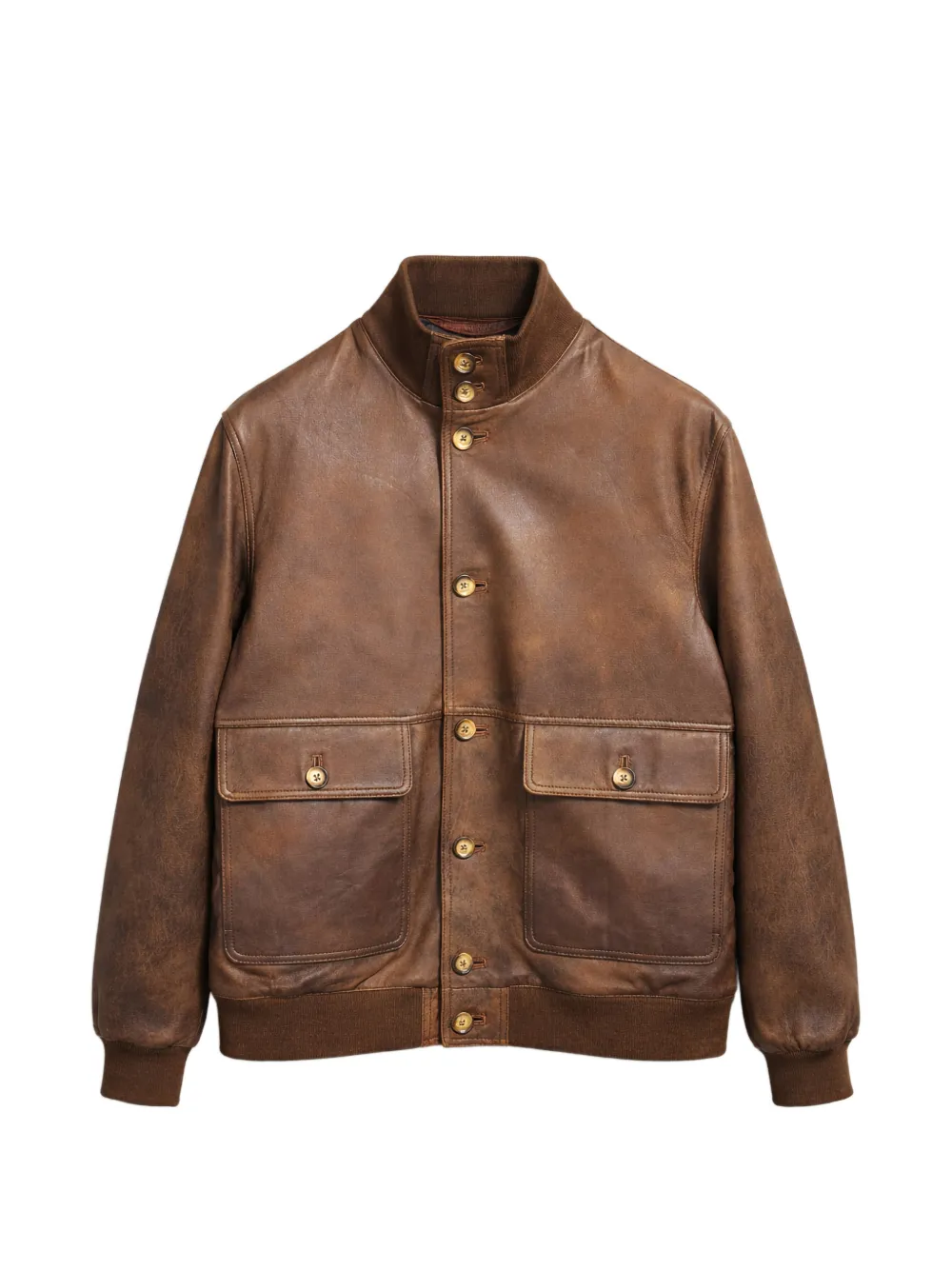 LES HÉRITIERS Ridaura leather jacket - Marrone