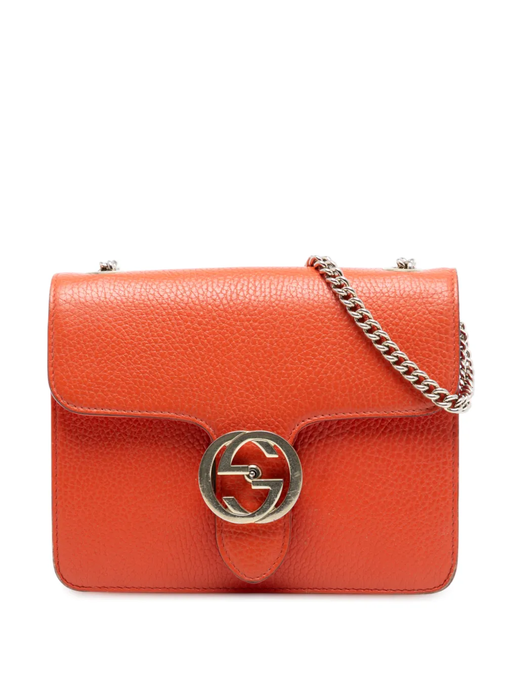 Gucci Pre-Owned 2016-2025 Small Dollar Calfskin Interlocking G crossbody bag - Arancione