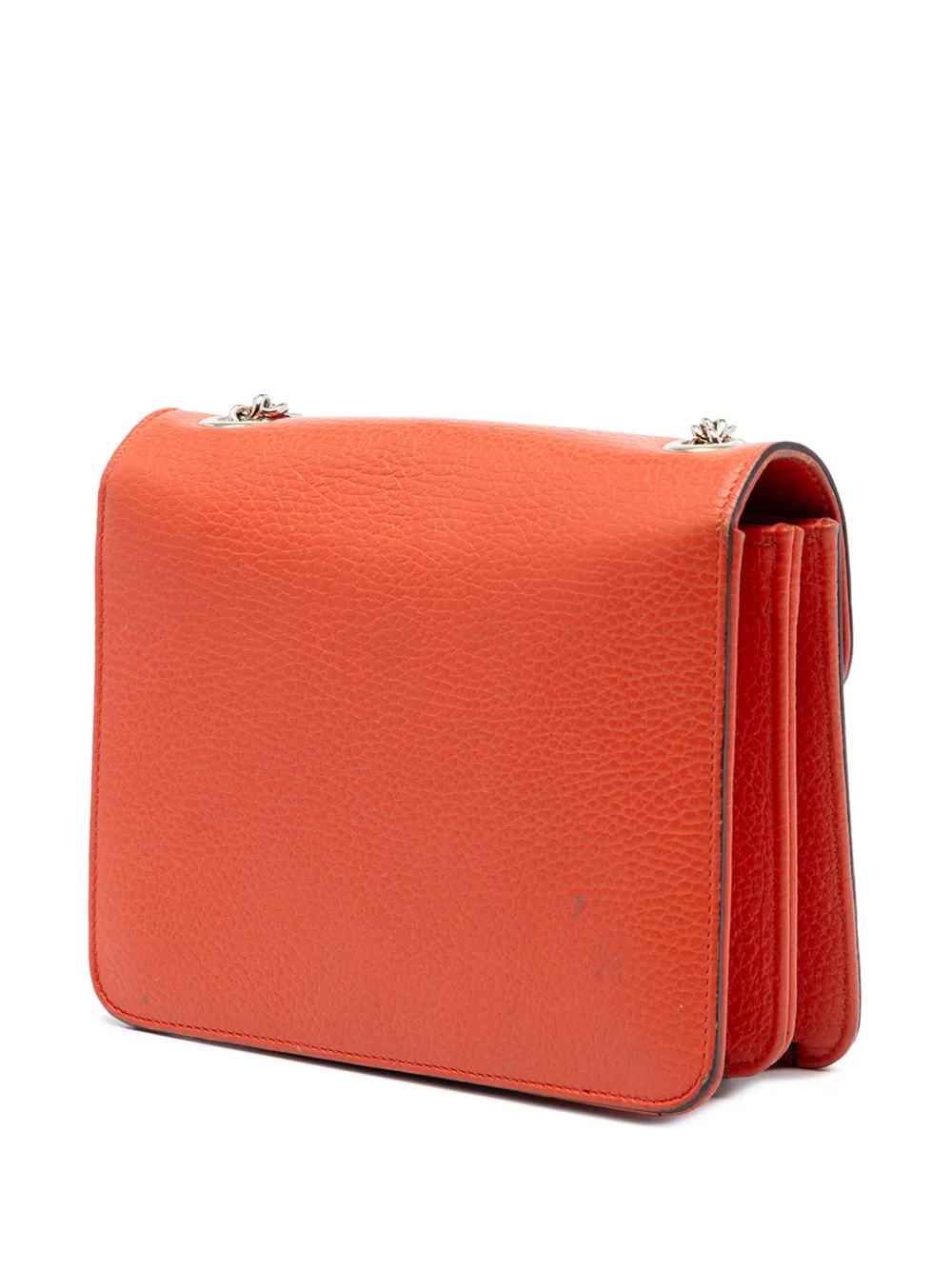 Gucci Pre-owned 2016-2026 Small Dollar Calfskin Interlocking G Crossbody Bag in Orange, view 3