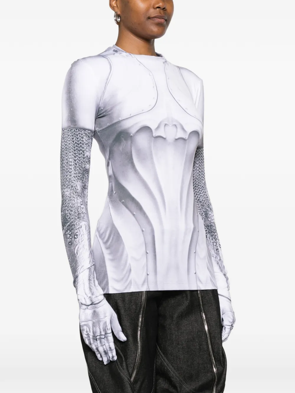  Victor Clavelly Glove-detail T-shirt - White 